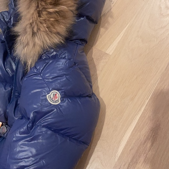 Moncler snowsuit in blue with real fox fur - Picture 4 of 16